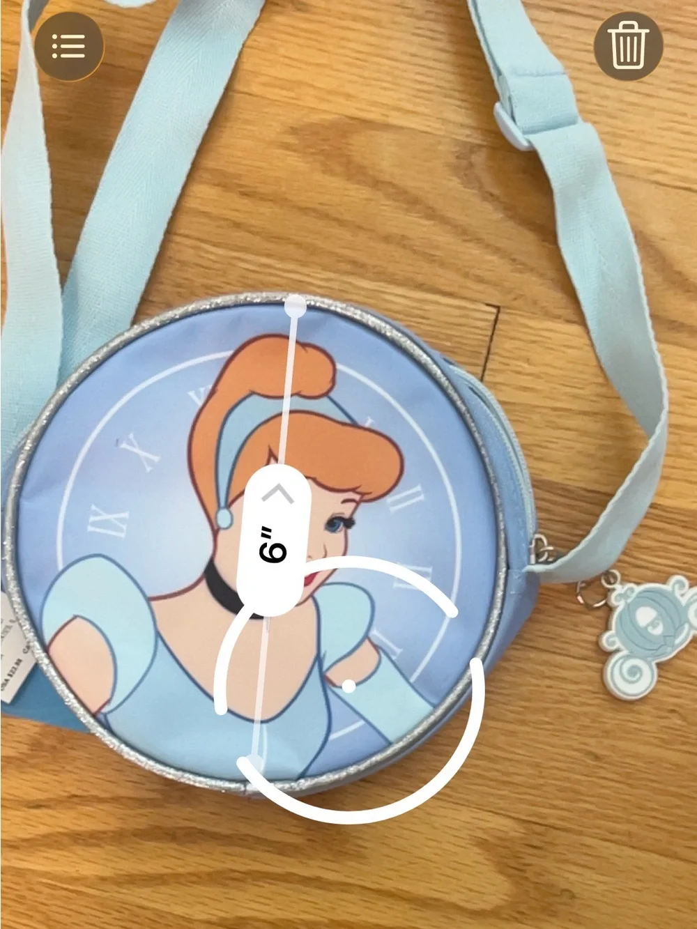 Disney Cinderella Round Crossbody Bag purse - Light Blue